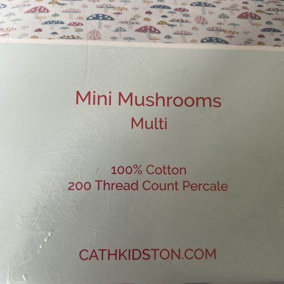 Cath Kidston London Mini Mushrooms Pastel 4 pc QUEEN Sheet Set 100% Cotton NEW - Picture 5 of 5